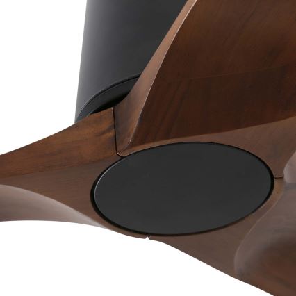 FARO 33837WT - Plafondventilator HEYWOOD TUB S dennenhout/zwart Ø 90 cm Wi-Fi Tuya + afstandsbediening