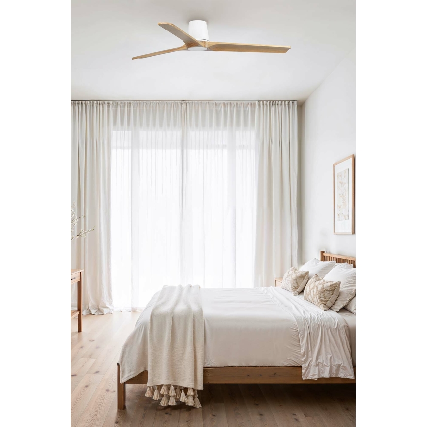 FARO 33838 - Ventilateur de plafond HEYWOOD TUB L pin/blanc d. 132 cm + Télécommande