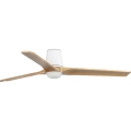 FARO 33838WT-1TW - LED dimbare plafondventilator HEYWOOD TUB L LED/10W/230V 2700/4000/6000K dennenhout/wit Ø 132 cm Wi-Fi Tuya + afstandsbediening