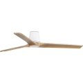 FARO 33838WT - Ventilateur de plafond HEYWOOD TUB L pin/blanc Ø 132 cm Wi-Fi Tuya + télécommande