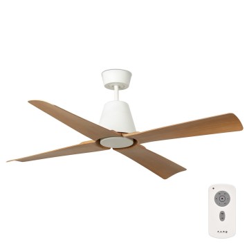 FARO 34105 - Ventilateur de plafond TYPHOON M marron/blanc d. 130 cm IP44 + télécommande