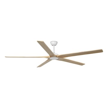 FARO 34191WT - Ventilateur de plafond BIGWOOD XL pin/blanc Ø 200 cm Wi-Fi Tuya + télécommande