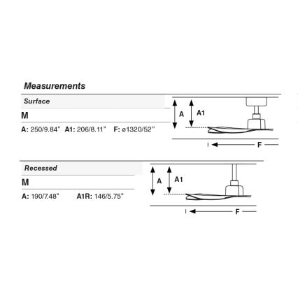 FARO 34194 - Plafondventilator ROCKER M Ø 132 cm wit + afstandsbediening