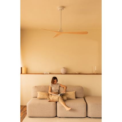 FARO 34195 - Plafondventilator ROCKER M Ø 132 cm beige/wit met afstandsbediening