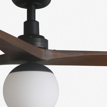 FARO 34276-11L - Plafondventilator KLIM L 1xE27/15W/230V hout/zwart diameter 150 cm + afstandsbediening
