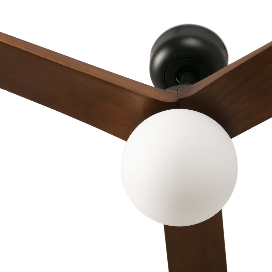 FARO 34276WT-11L - Ventilateur de plafond KLIM L 1xE27/15W/230V bois/noir d. 150 cm Wi-Fi Tuya + Télécommande