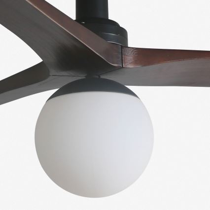 FARO 34278-11L - Plafondventilator KLIM S 1xE27/15W/230V walnoot/zwart diameter 92,5 cm + afstandsbediening