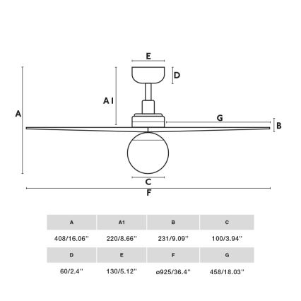 FARO 34278WT-11L - Plafondventilator KLIM S 1xE27/15W/230V hout/zwart diameter 92,5 cm Wi-Fi Tuya + afstandsbediening
