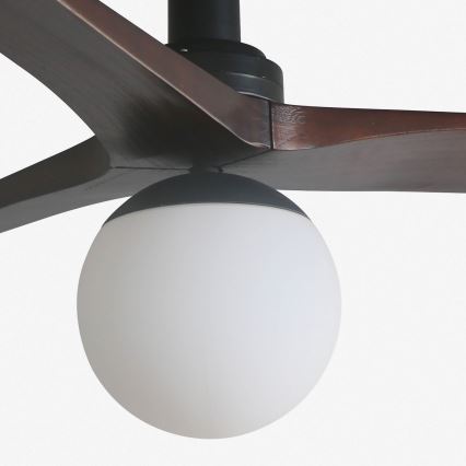 FARO 34278WT-11L - Ventilateur de plafond KLIM S 1xE27/15W/230V bois/noir d. 92,5 cm Wi-Fi Tuya + Télécommande