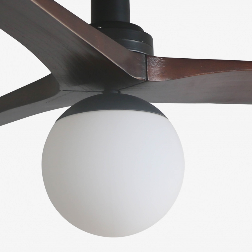 FARO 34278WT-11L - Ventilateur de plafond KLIM S 1xE27/15W/230V bois/noir d. 92,5 cm Wi-Fi Tuya + Télécommande