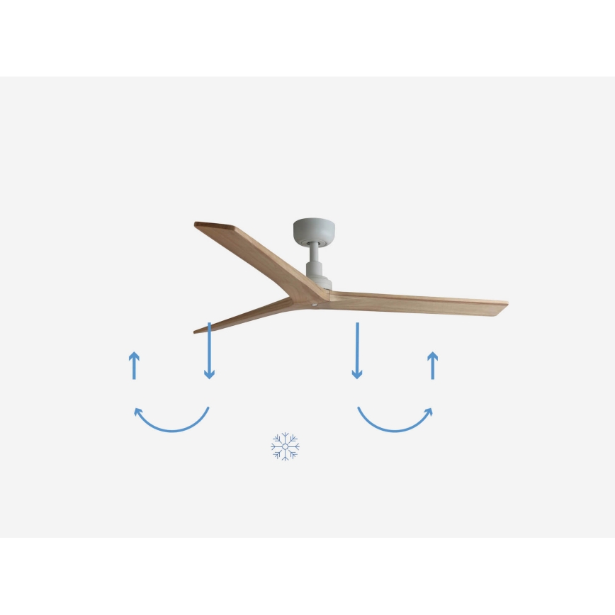 FARO 34280 - Plafondventilator KLIM M bruin/wit diameter 125 cm + afstandsbediening