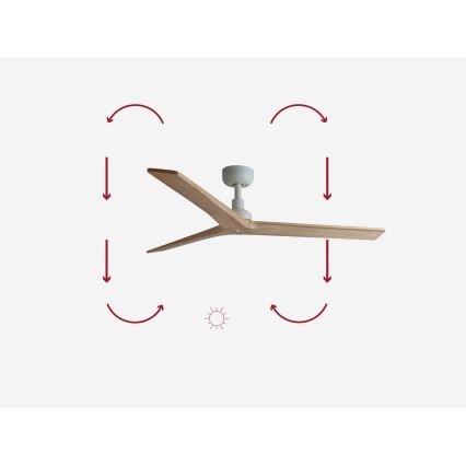 FARO 34280 - Plafondventilator KLIM M bruin/wit diameter 125 cm + afstandsbediening