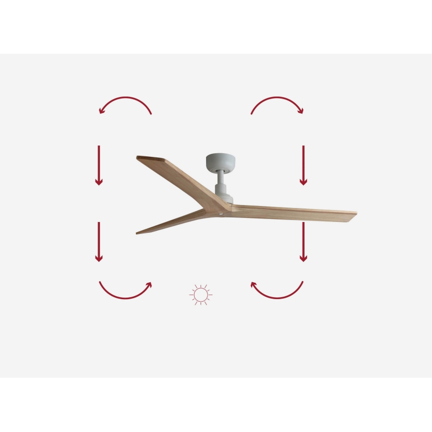 FARO 34280 - Plafondventilator KLIM M bruin/wit diameter 125 cm + afstandsbediening