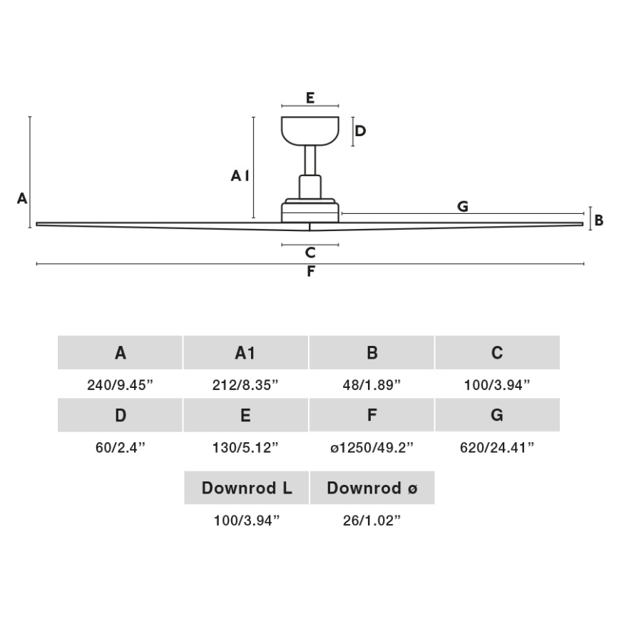 FARO 34280 - Plafondventilator KLIM M bruin/wit diameter 125 cm + afstandsbediening