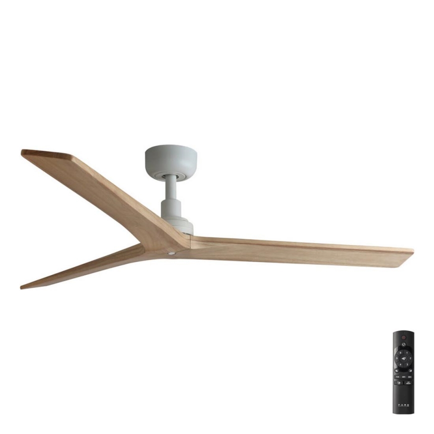 FARO 34280 - Plafondventilator KLIM M dennenhout/wit Ø 125 cm + afstandsbediening