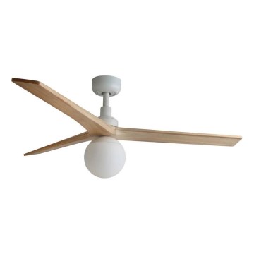 FARO 34280WT-11L - Ventilateur de plafond KLIM M 1xE27/15W/230V pin/blanc d. 125 cm Wi-Fi Tuya + Télécommande