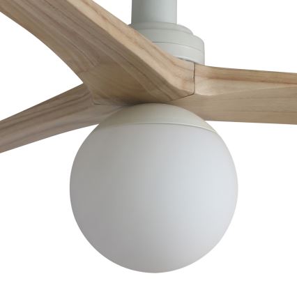FARO 34281-11L - Plafondventilator KLIM S 1xE27/15W/230V hout/wit diameter 92,5 cm + afstandsbediening