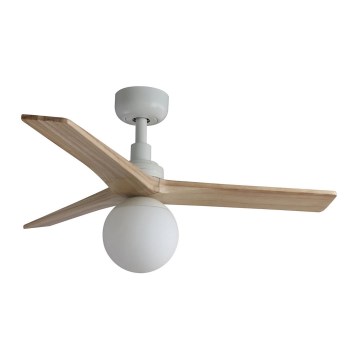 FARO 34281-11L - Plafondventilator KLIM S 1xE27/15W/230V hout/wit diameter 92,5 cm + afstandsbediening