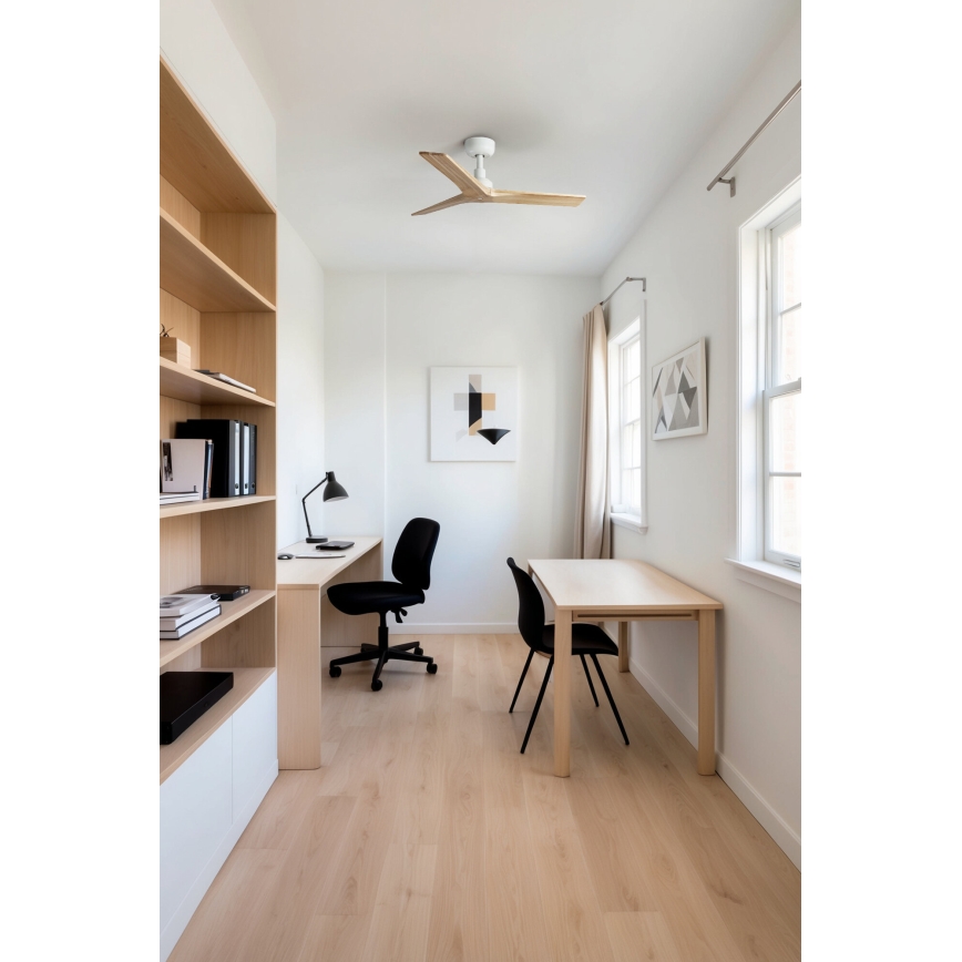 FARO 34281 - Ventilateur de plafond KLIM S marron/blanc d. 92,5 cm + télécommande