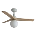 FARO 34281WT-11L - Ventilateur de plafond KLIM S 1xE27/15W/230V pin/blanc d. 92,5 cm Wi-Fi Tuya + Télécommande