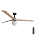 FARO 34282-11L - Ventilateur de plafond KLIM L 1xE27/15W/230V pin/noir d. 150 cm + Télécommande
