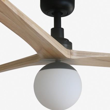 FARO 34282-11L - Ventilateur de plafond KLIM L 1xE27/15W/230V pin/noir d. 150 cm + Télécommande