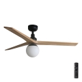 FARO 34283-11L - Ventilateur de plafond KLIM M 1xE27/15W/230V bois/noir d. 125 cm + Télécommande