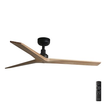 FARO 34283 - Plafondventilator KLIM M grenen/zwart diameter 125 cm + afstandsbediening