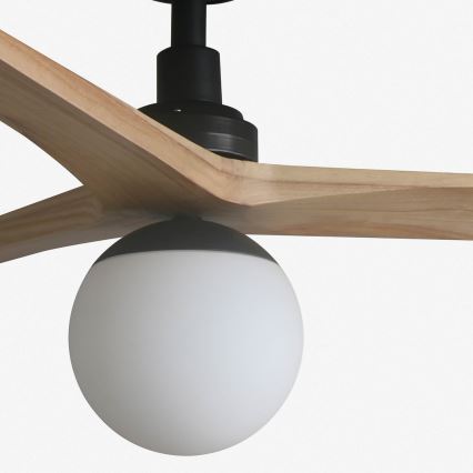 FARO 34283WT-11L - Ventilateur de plafond KLIM M 1xE27/15W/230V bois/noir d. 125 cm Wi-Fi Tuya + Télécommande