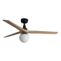 FARO 34283WT-11L - Ventilateur de plafond KLIM M 1xE27/15W/230V pin/noir d. 125 cm Wi-Fi Tuya + Télécommande
