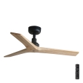 FARO 34284 - Plafondventilator KLIM S grenen/zwart diameter 92,5 cm + afstandsbediening