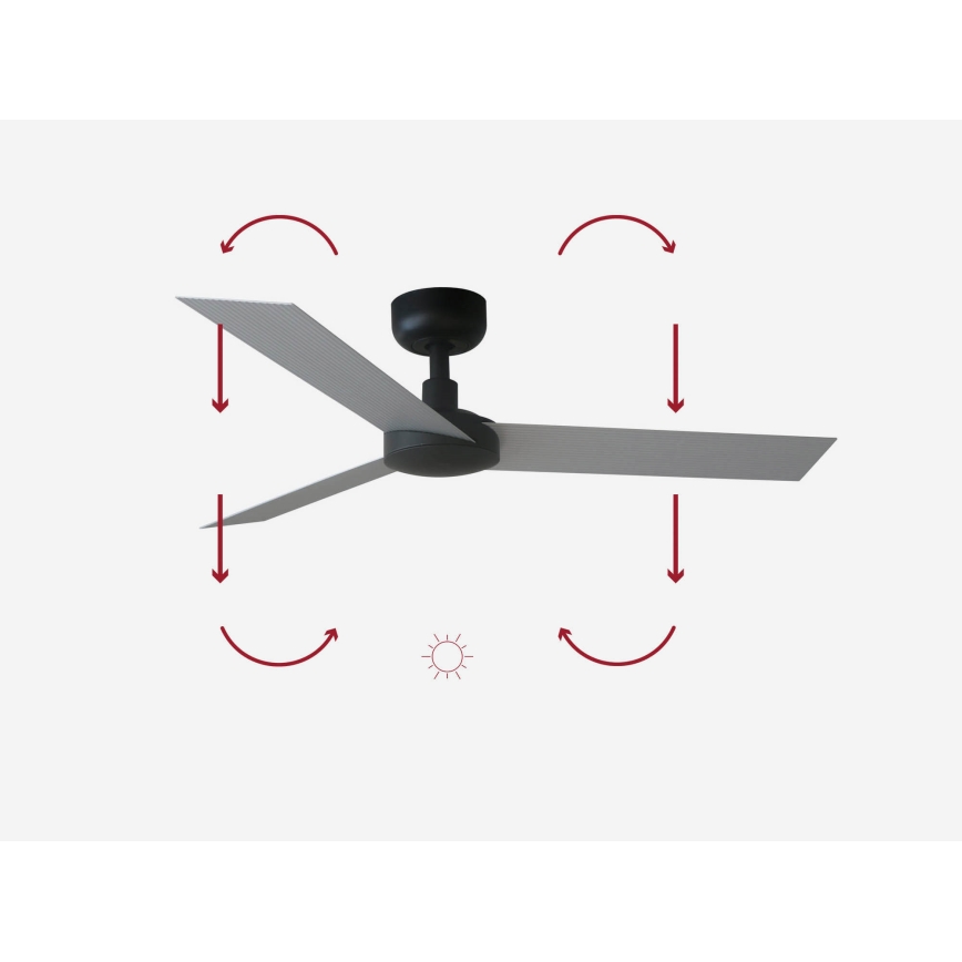FARO 34285 - Plafondventilator CRUISER S zwart pr. 106 cm + afstandsbediening