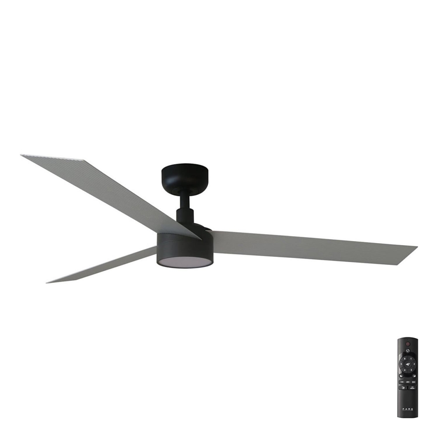 FARO 34286-1TW - LED dimbare plafondventilator CRUISER L LED/18W/230V 2700/4000/6500K Ø 132 cm zwart/grijs + afstandsbediening