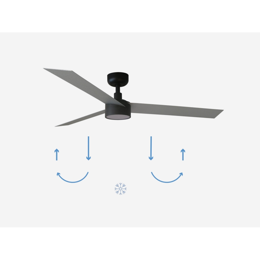 FARO 34286-1TW - LED dimbare plafondventilator CRUISER L LED/18W/230V 2700/4000/6500K Ø 132 cm zwart/grijs + afstandsbediening
