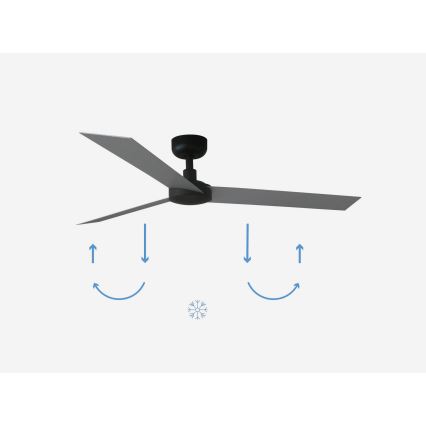 FARO 34286 - Plafondventilator CRUISER L zwart pr. 132 cm + afstandsbediening