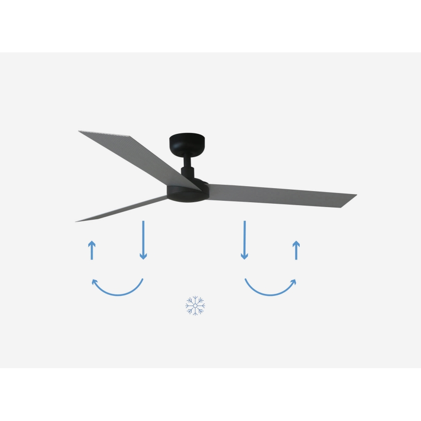 FARO 34286 - Plafondventilator CRUISER L zwart pr. 132 cm + afstandsbediening