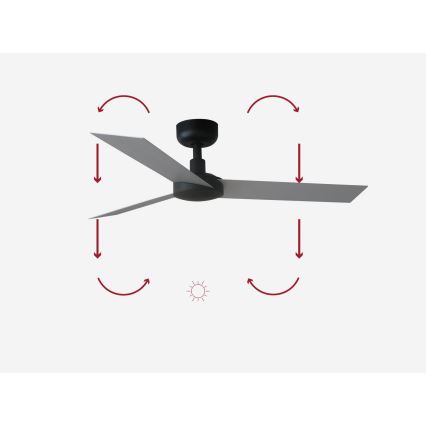 FARO 34287 - Plafondventilator CRUISER XL zwart diameter 160 cm + afstandsbediening