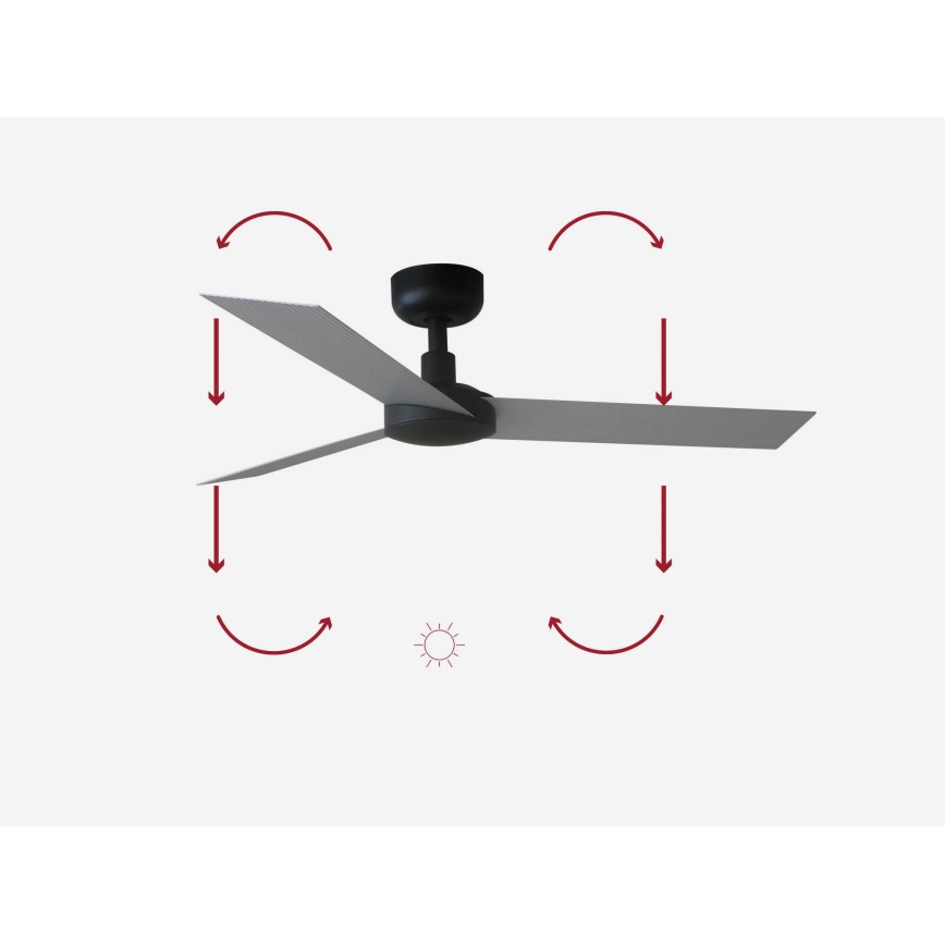 FARO 34287 - Ventilateur de plafond CRUISER XL noir d. 160 cm + télécommande