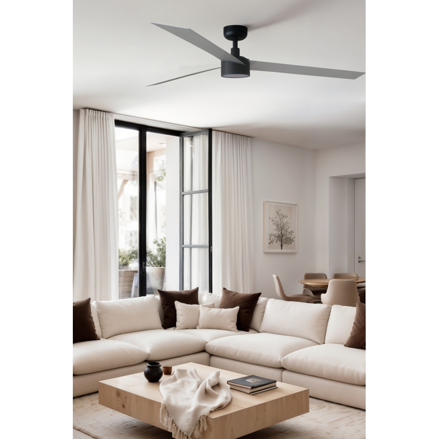 FARO 34287WT1S - Ventilateur de plafond LED dimmable CRUISER XL LED/18W/230V 2700/3000/4000K Ø 160 cm gris/noir Wi-Fi Tuya + télécommande