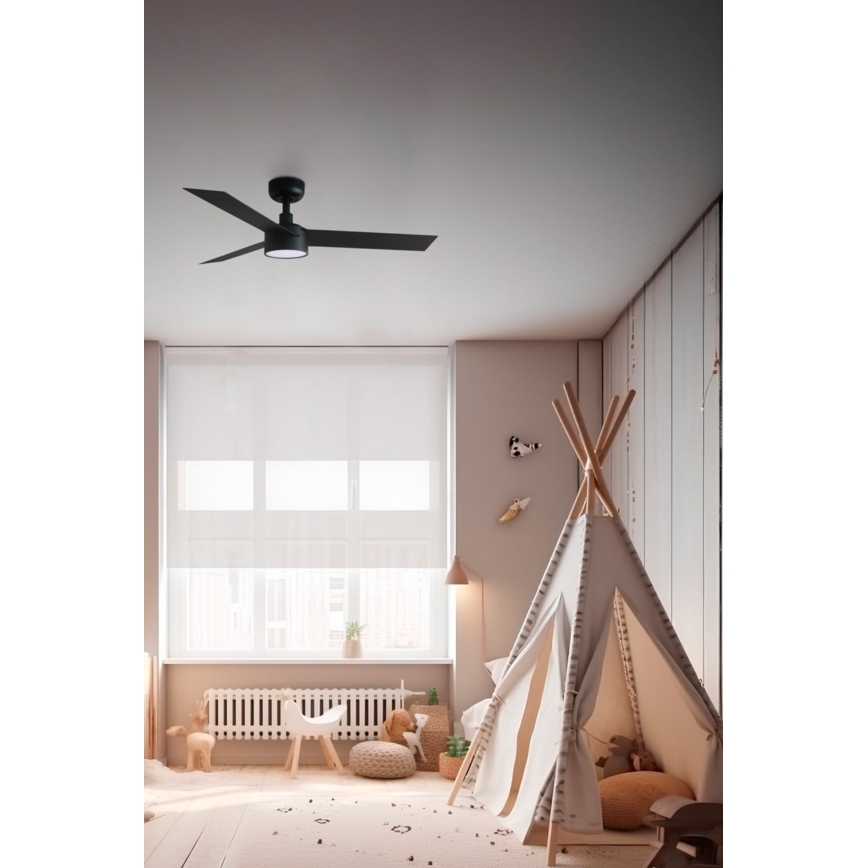 FARO 34289-1TW - Ventilateur de plafond à intensité variable CRUISER S LED/18W/230V 2700/4000/6500K d. 106 cm noir + télécommande