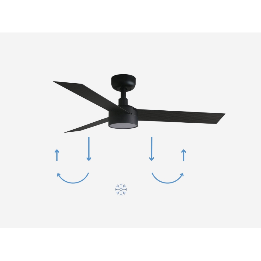 FARO 34289-1TW - Ventilateur de plafond à intensité variable CRUISER S LED/18W/230V 2700/4000/6500K d. 106 cm noir + télécommande