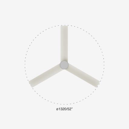 FARO 34290-1TW - Ventilateur à intensité variable CRUISER LED/20W/230V 2700/4000/6500K d. 132 cm blanc + télécommande
