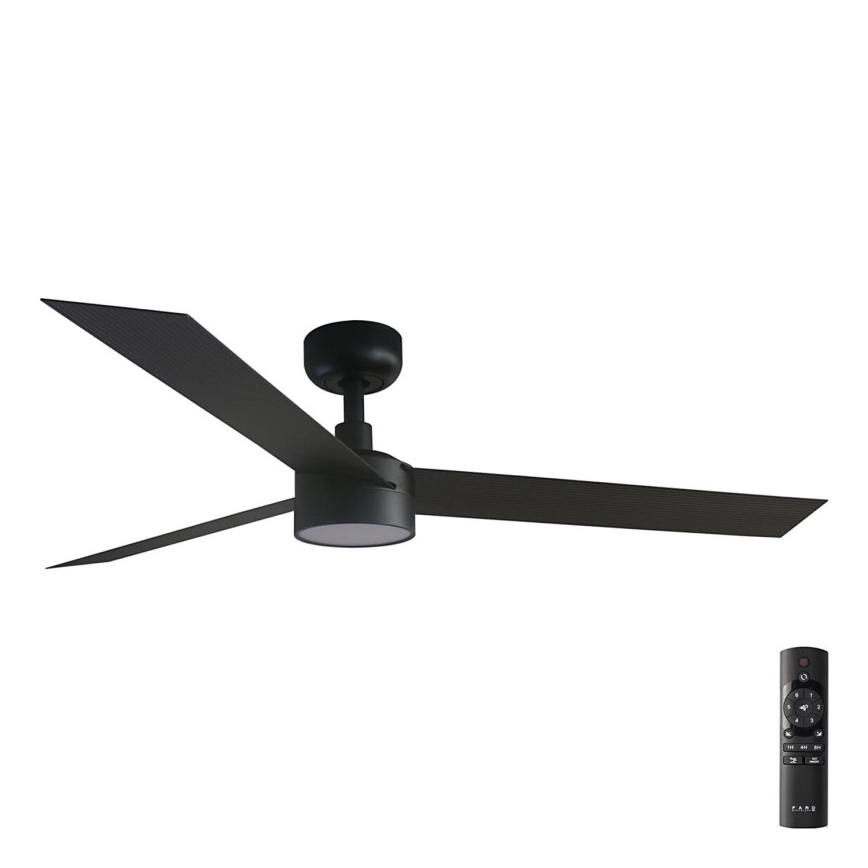 FARO 34291-1TW - Ventilateur de plafond à intensité variable CRUISER LED/20W/230V 2700/4000/6500K d. 132 cm noir + télécommande