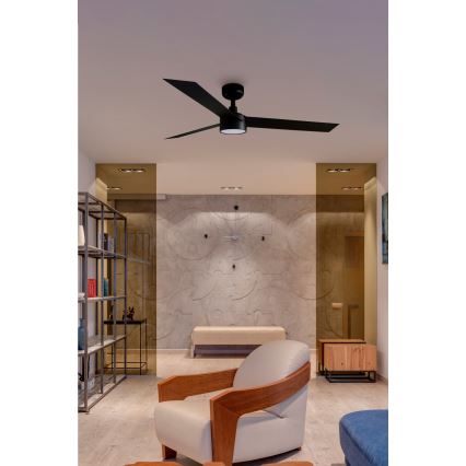 FARO 34291-1TW - Ventilateur de plafond LED dimmable CRUISER LED/20W/230V 2700/3000/4000K Ø 132 cm noir + télécommande