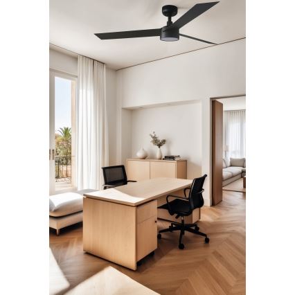 FARO 34291WT1S - ventilateur de plafond LED dimmable CRUISER L LED/18W/230V 2700/3000/4000K Ø 132 cm noir Wi-Fi Tuya + télécommande