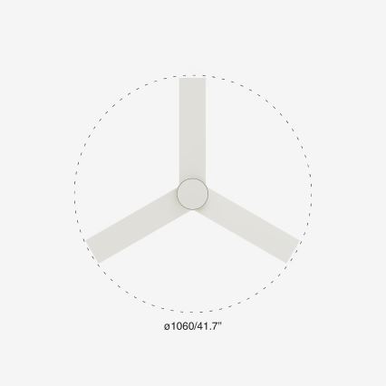 FARO 34295-1TW - LED dimbare plafondventilator RUDDER S LED/18W/230V 2700/4000/6500K diameter 106 cm wit + afstandsbediening