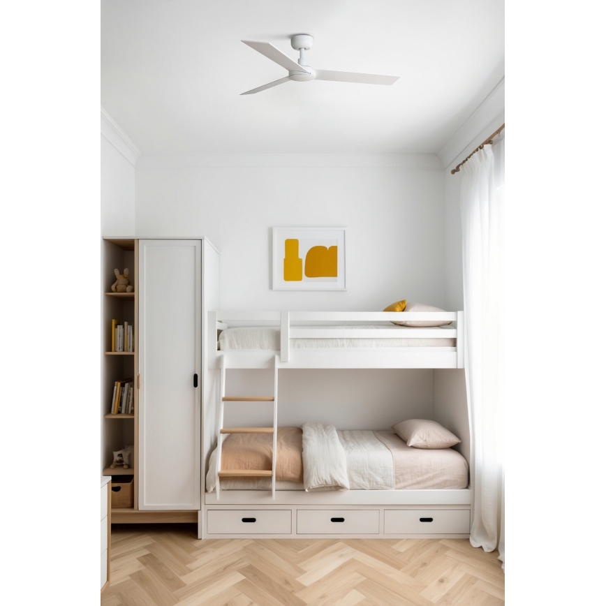 FARO 34295WP - Ventilateur de plafond RUDDER S blanc d. 106 cm SMART + télécommande