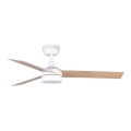 FARO 34295WT1S - LED-dimbare plafondventilator RUDDER S LED/18W/230V 2700/3000/4000K Ø 106 cm beige/wit Wi-Fi Tuya + afstandsbediening