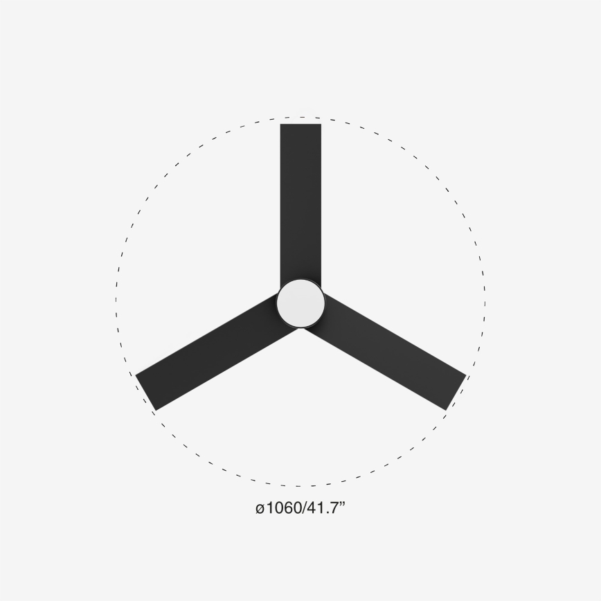 FARO 34296-1TW - Ventilateur de plafond à intensité variable RUDDER S LED/18W/230V 2700/4000/6500K d. 106 cm noir + télécommande
