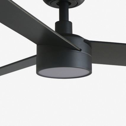 FARO 34296WT-1TW - Ventilateur de plafond à intensité variable RUDDER S LED/18W/230V 2700/4350/6000K noir/marron d. 106 cm Wi-Fi Tuya + Télécommande
